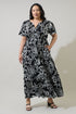 Haylie Floral Palmer Poplin Tiered Maxi Dress Curve